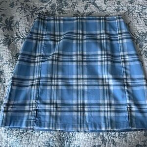 plaid blue brandy mini skirt